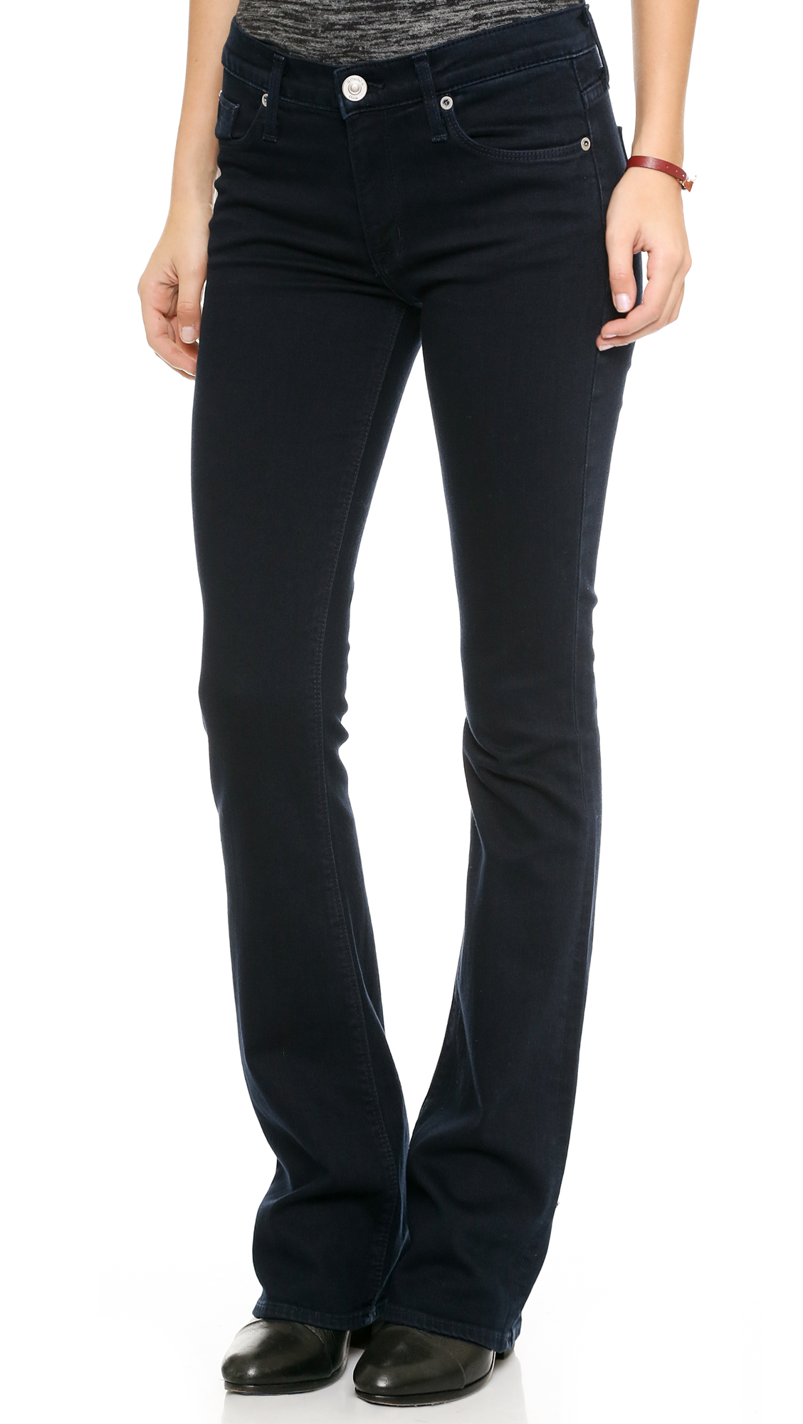 Hudson jeans Love Mid Rise Bootcut Jeans in Black | Lyst