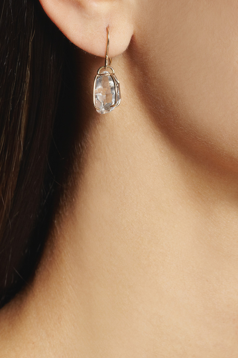 Lyst Melissa Joy Manning 14karat Gold Herkimer Diamond Earrings In Gallery