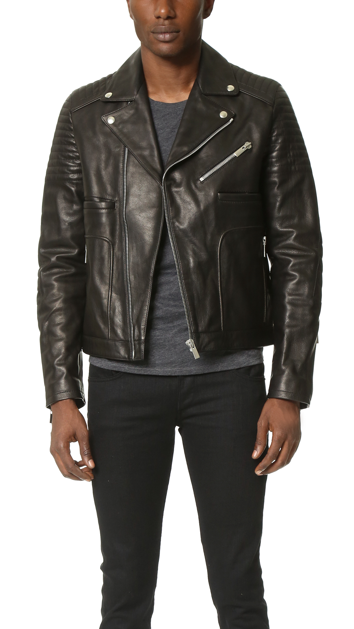 Lyst - The Kooples Sport Leather Jacket in Black for Men