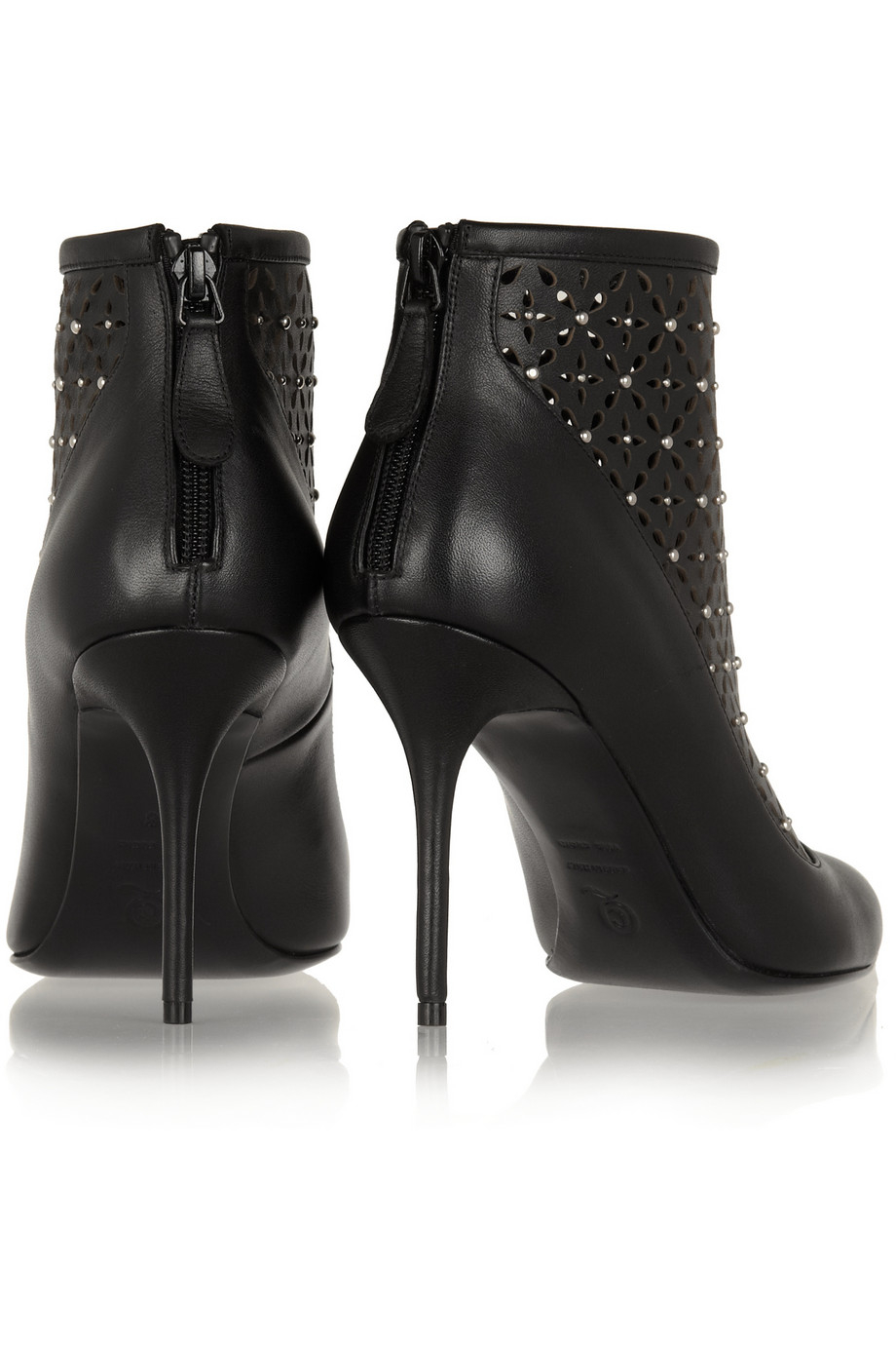 alexander mcqueen embellished leather ankle boots