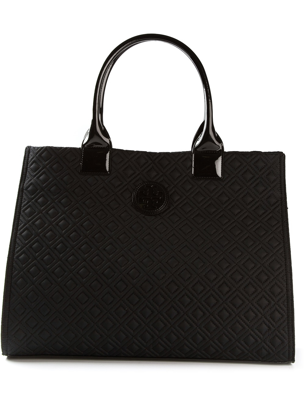 Lyst - Tory Burch Ella Quilted Tote in Black