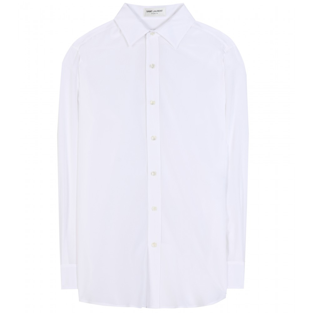 Lyst - Saint Laurent Silk Shirt in White