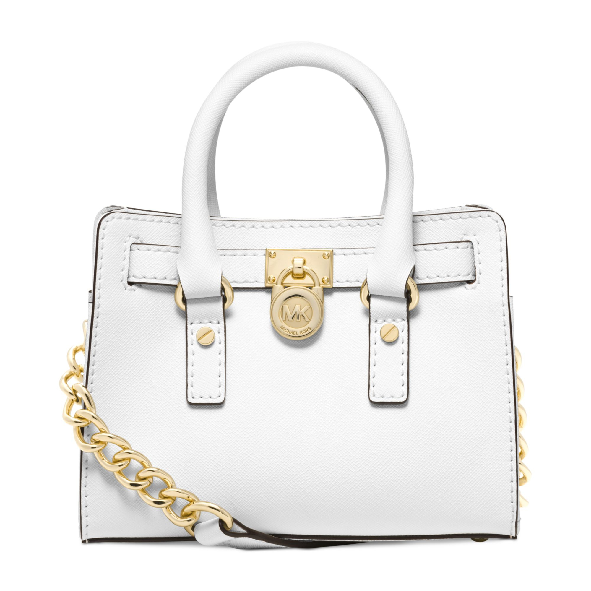 Lyst Michael kors Michael Hamilton Mini Messenger Bag in White