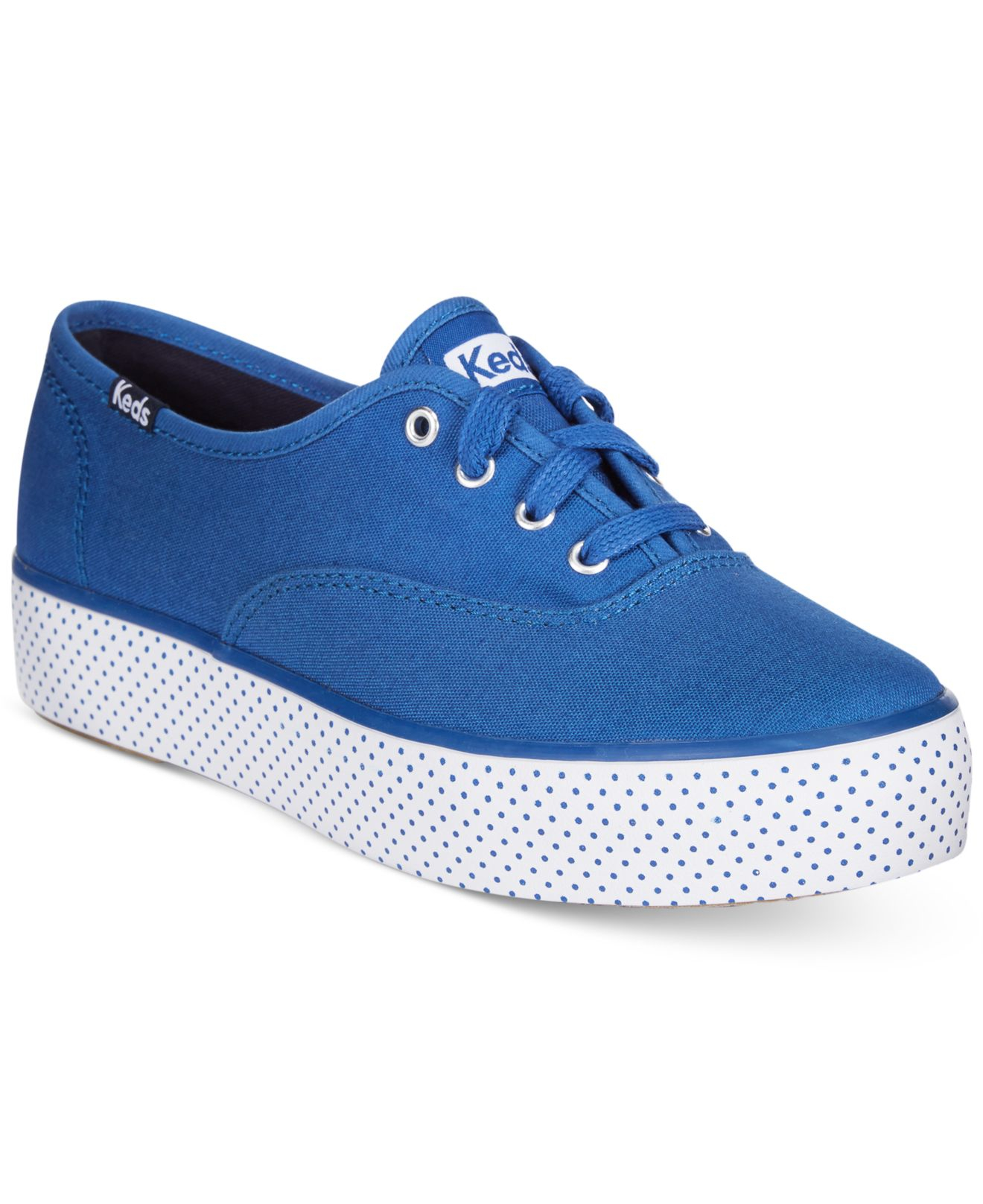 Lyst Keds Women S Triple Dot Lace Up Flatform Sneakers In Blue   Keds Blue Womens Triple Dot Lace Up Flatform Sneakers Product 0 734197187 Normal 