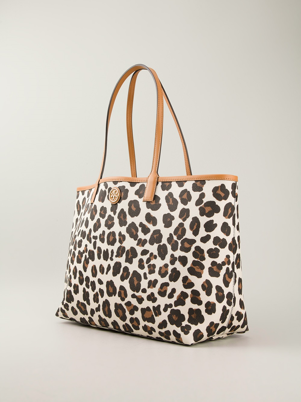 Tory burch Leopard Print Tote in Black | Lyst