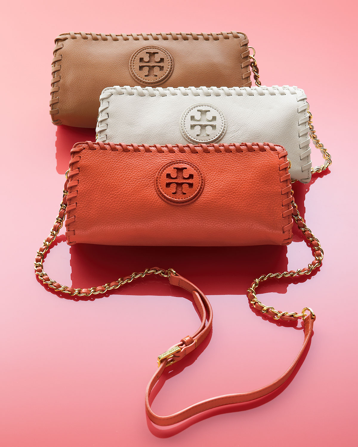 Tory burch Marion Whipstitch Crossbody Clutch Bag Ivory in White Lyst