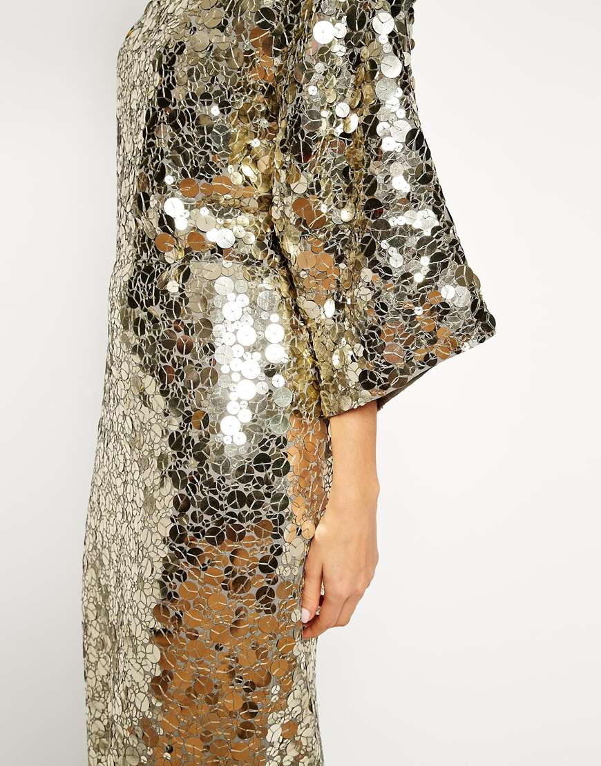 maxi sequin kimono