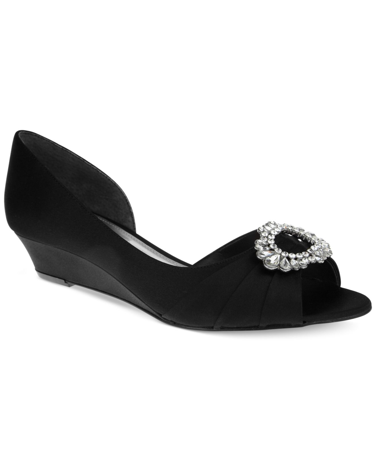 black evening wedges