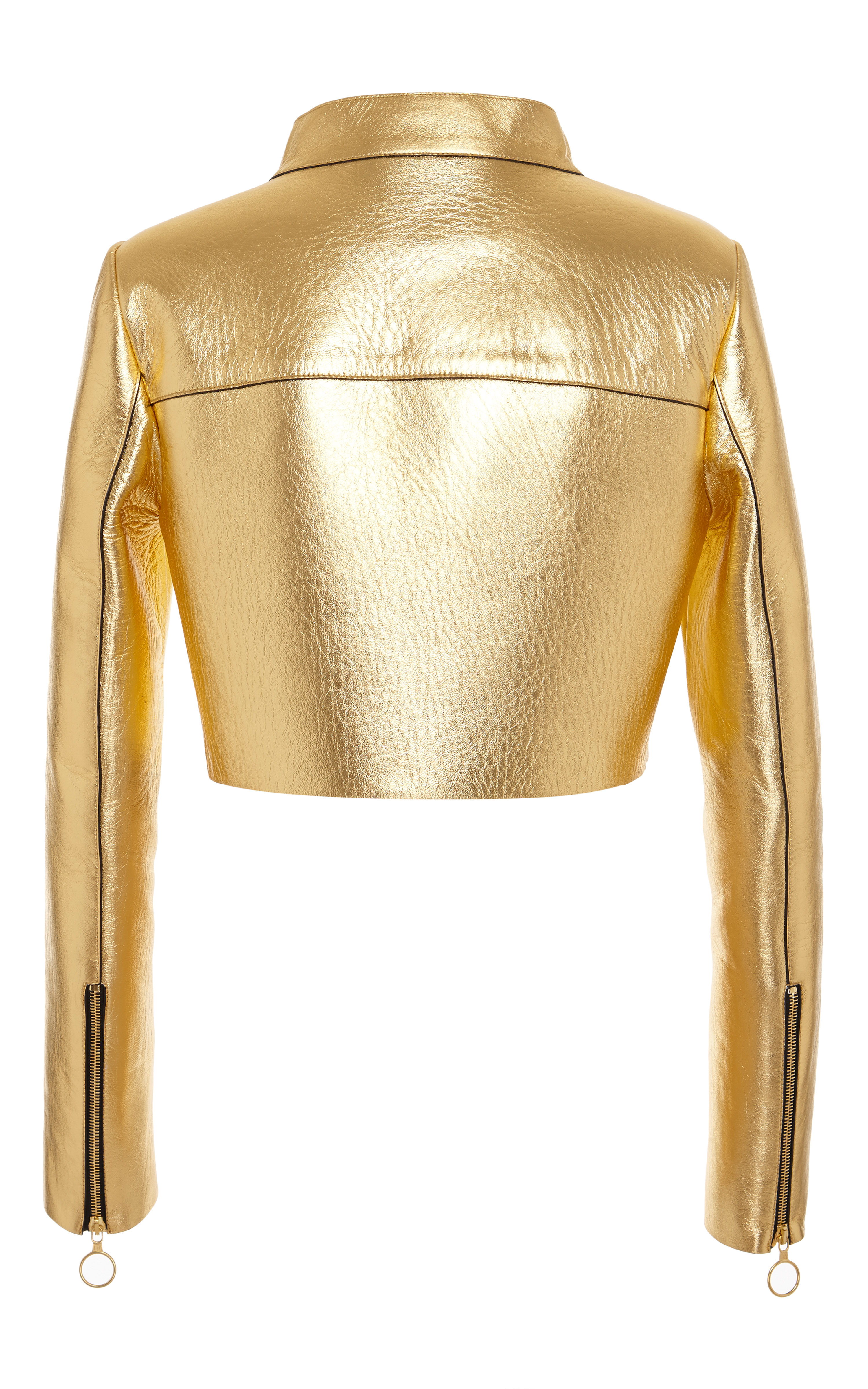 womens gold leather jacket