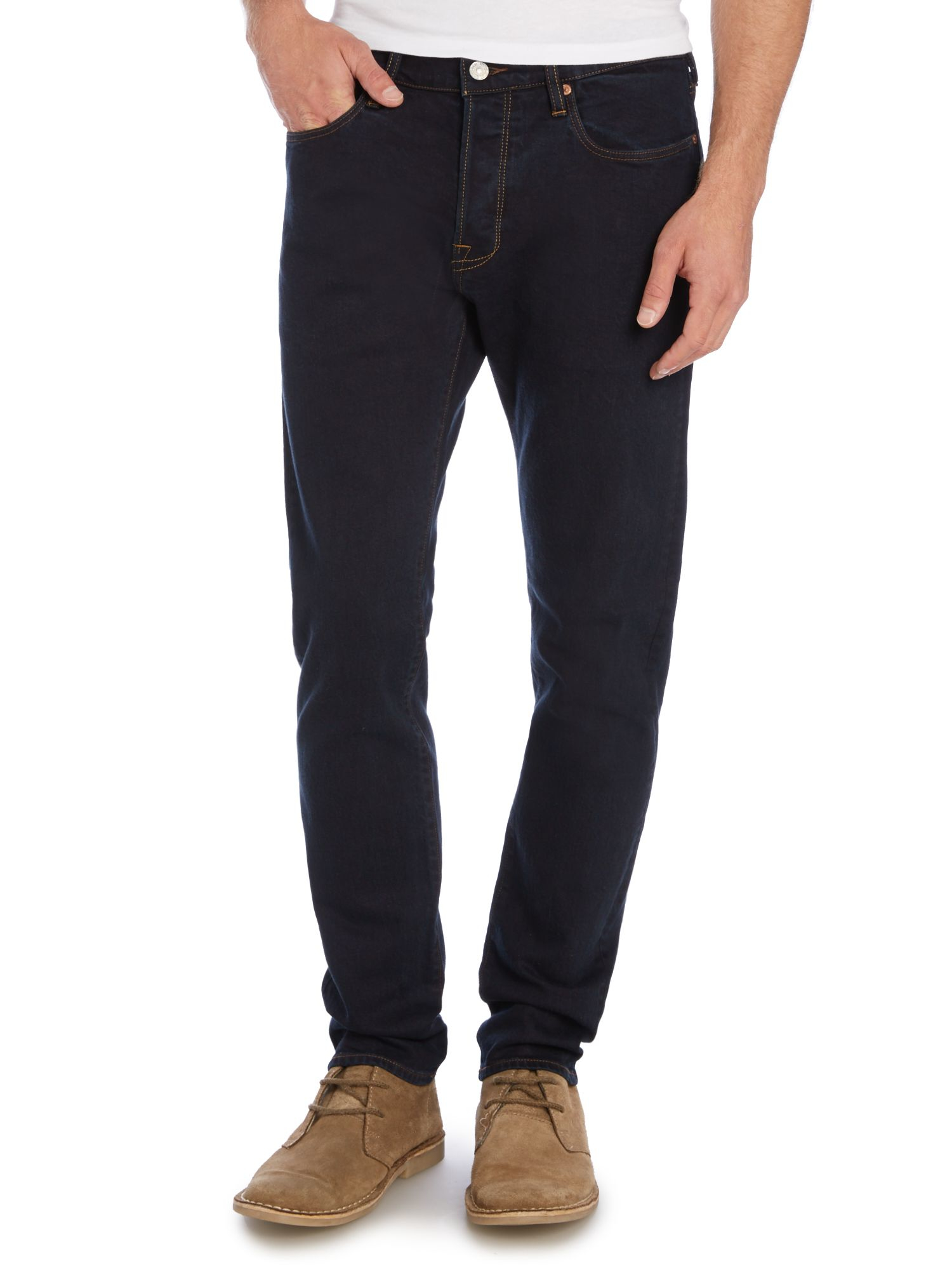 Paul smith Tapered Fit Dark Indigo Jeans in Black for Men | Lyst