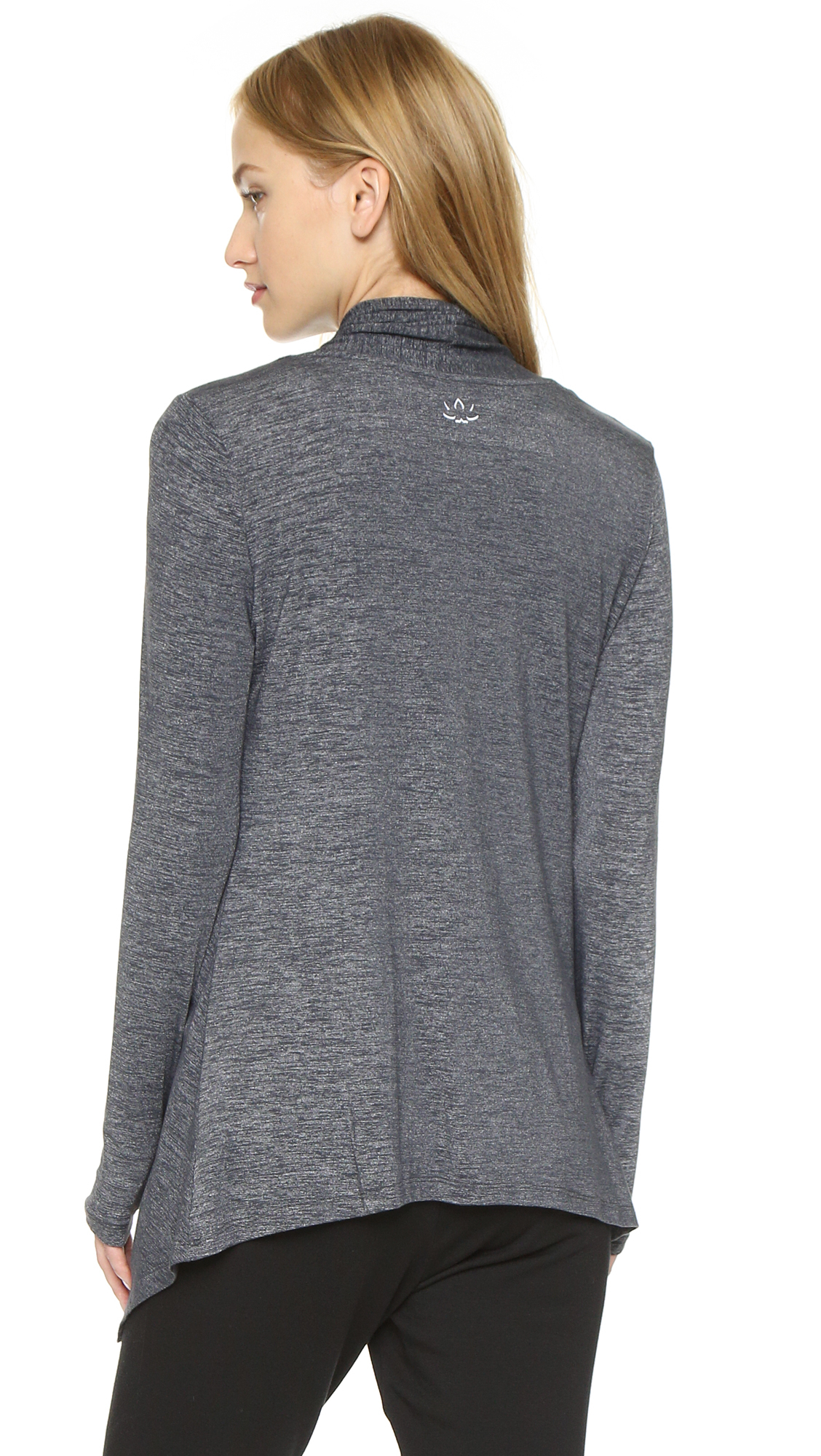 Lyst Beyond Yoga Cloud Heather Drape Front Cardigan Heather Gray in