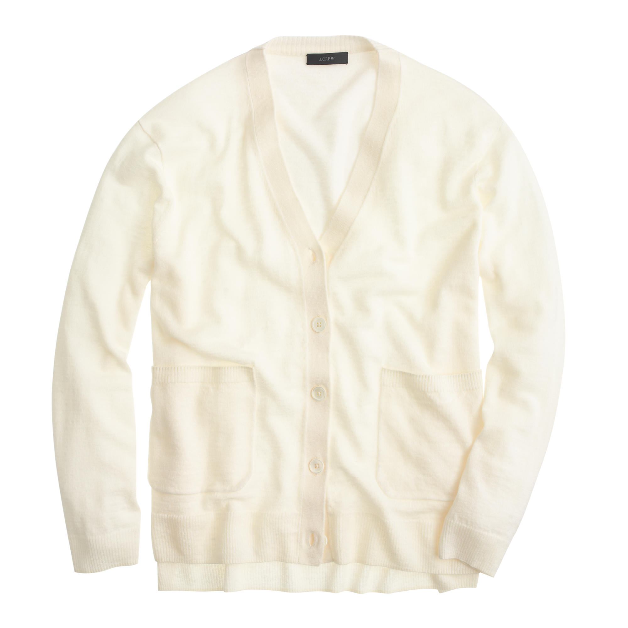 Lyst - J.Crew Merino Linen V-neck Cardigan Sweater in White