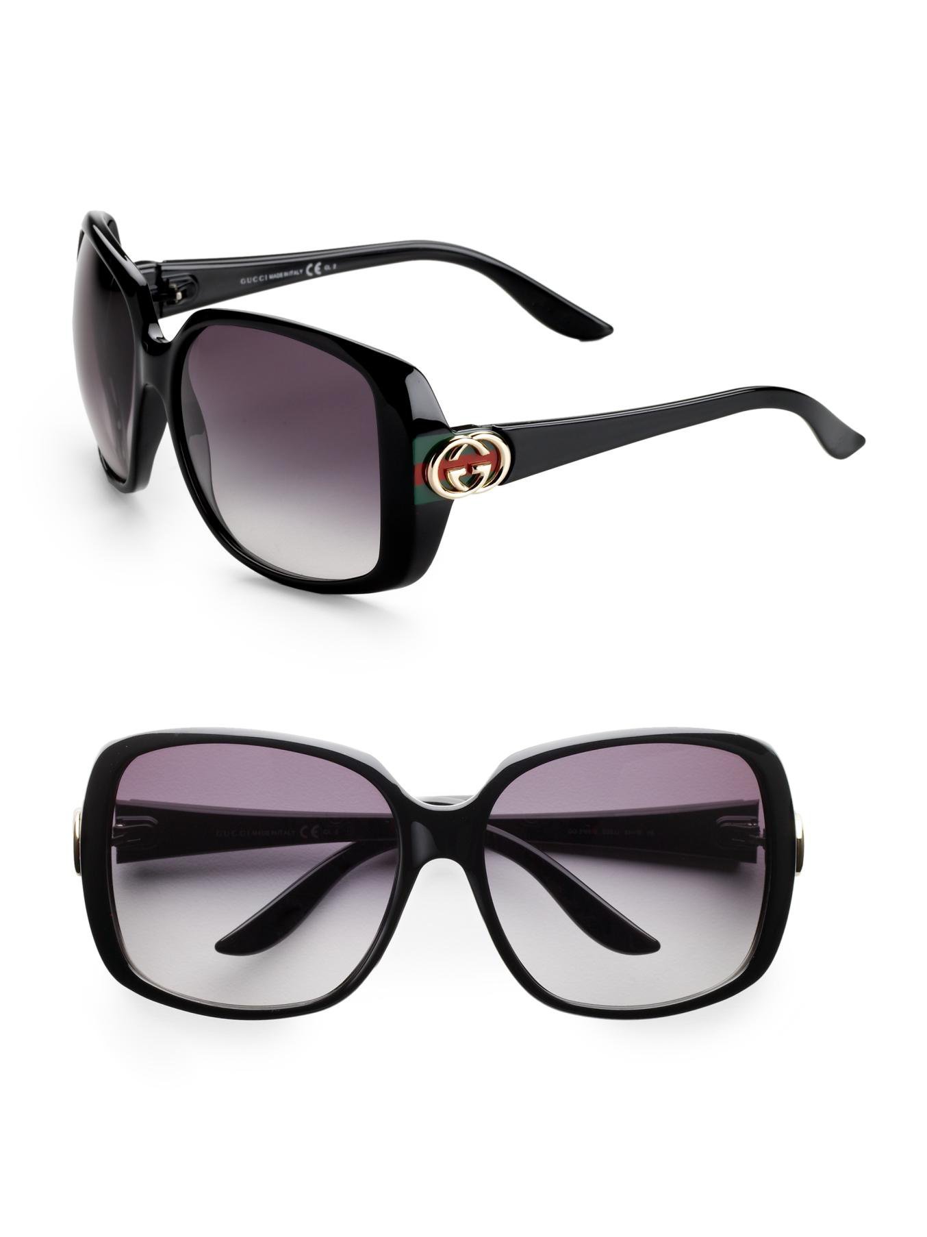 Gucci Oversized Square Sunglasses in Black | Lyst