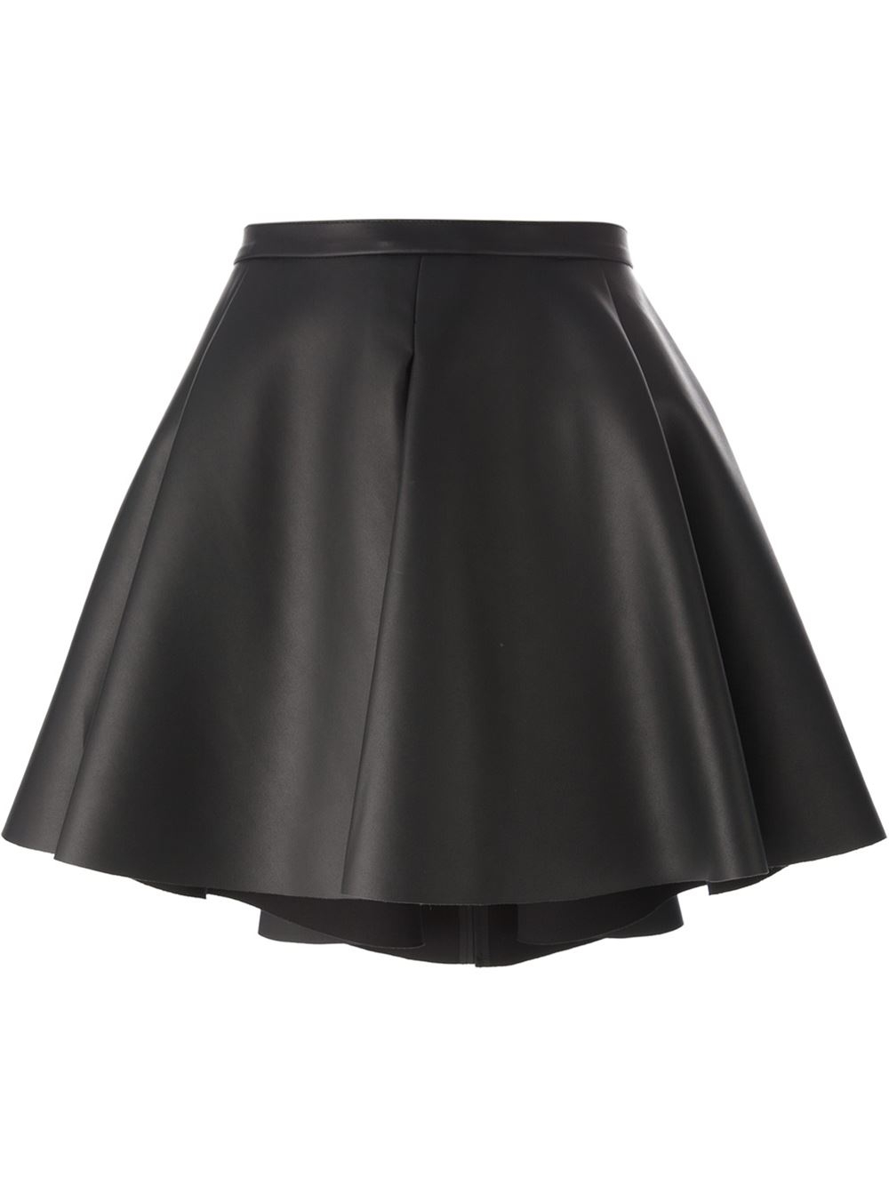 Amen Faux Leather A-Line Skirt in Black | Lyst
