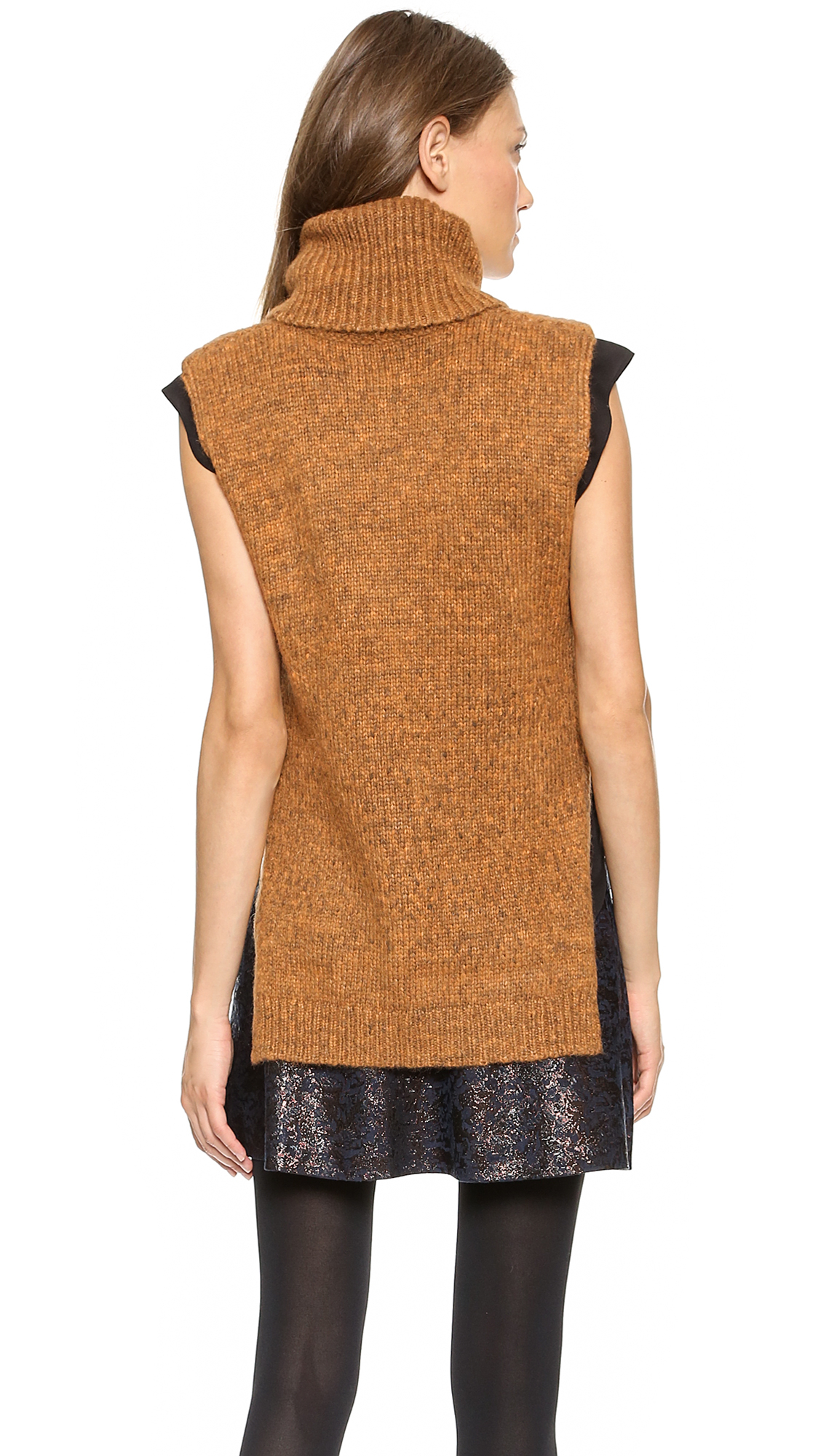 Lyst 3.1 Phillip Lim Sleeveless Turtleneck Vest Blue in Orange