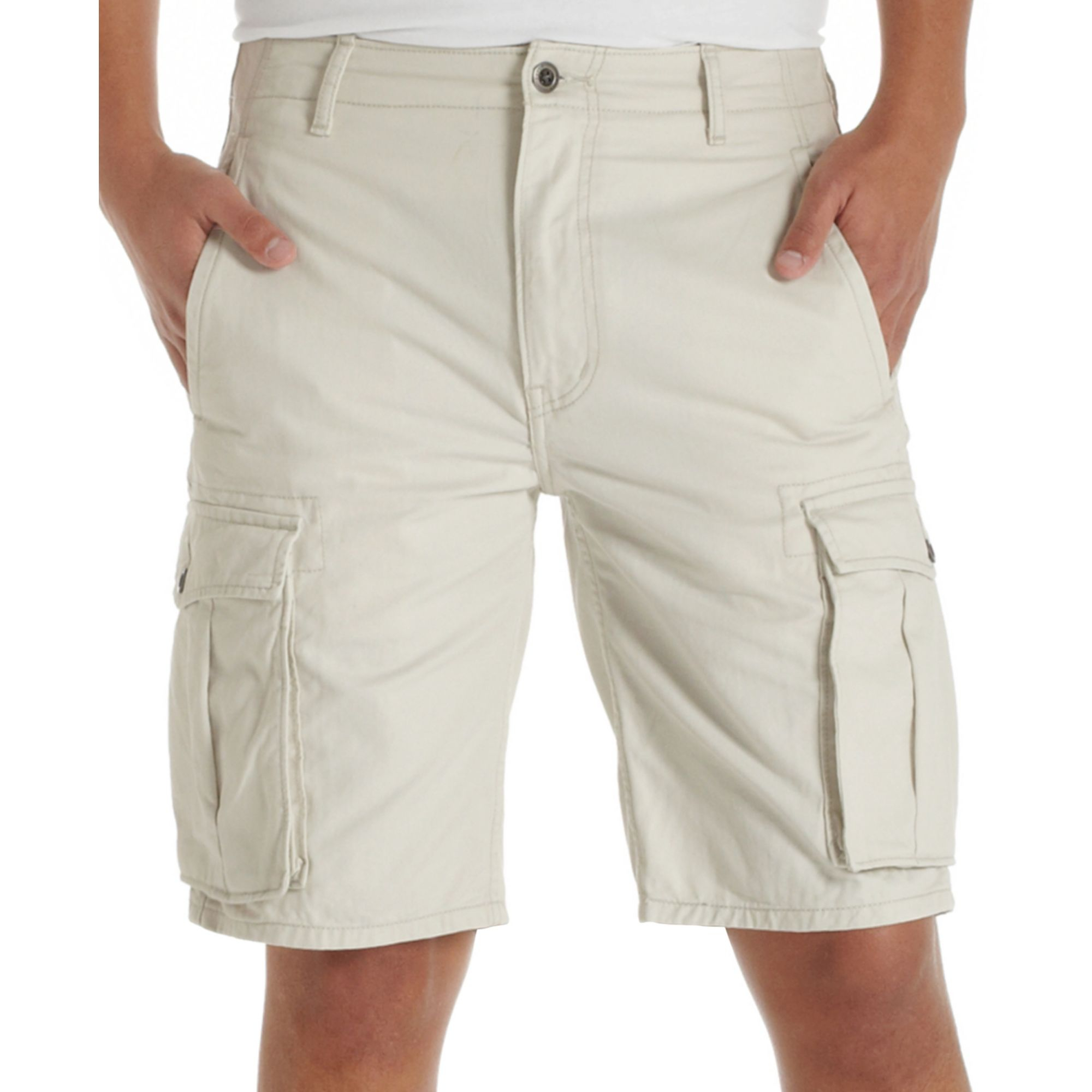 beige cargo shorts mens