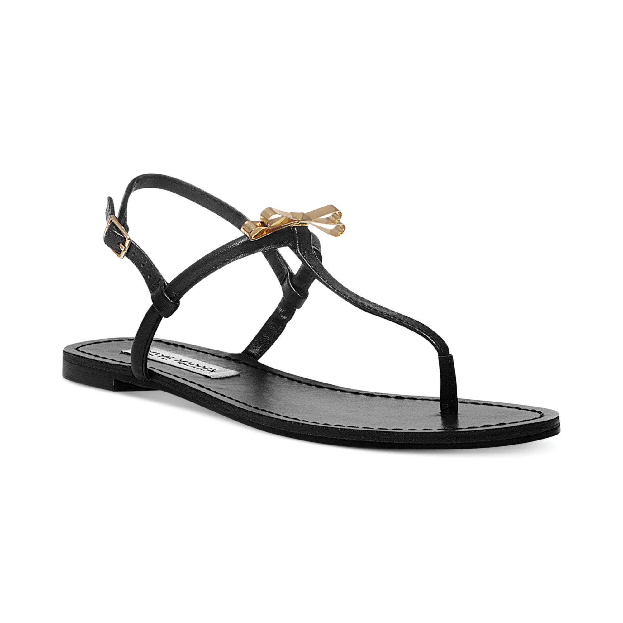 Lyst - Steve Madden Womens Daisey Flat Thong Sandals in Black