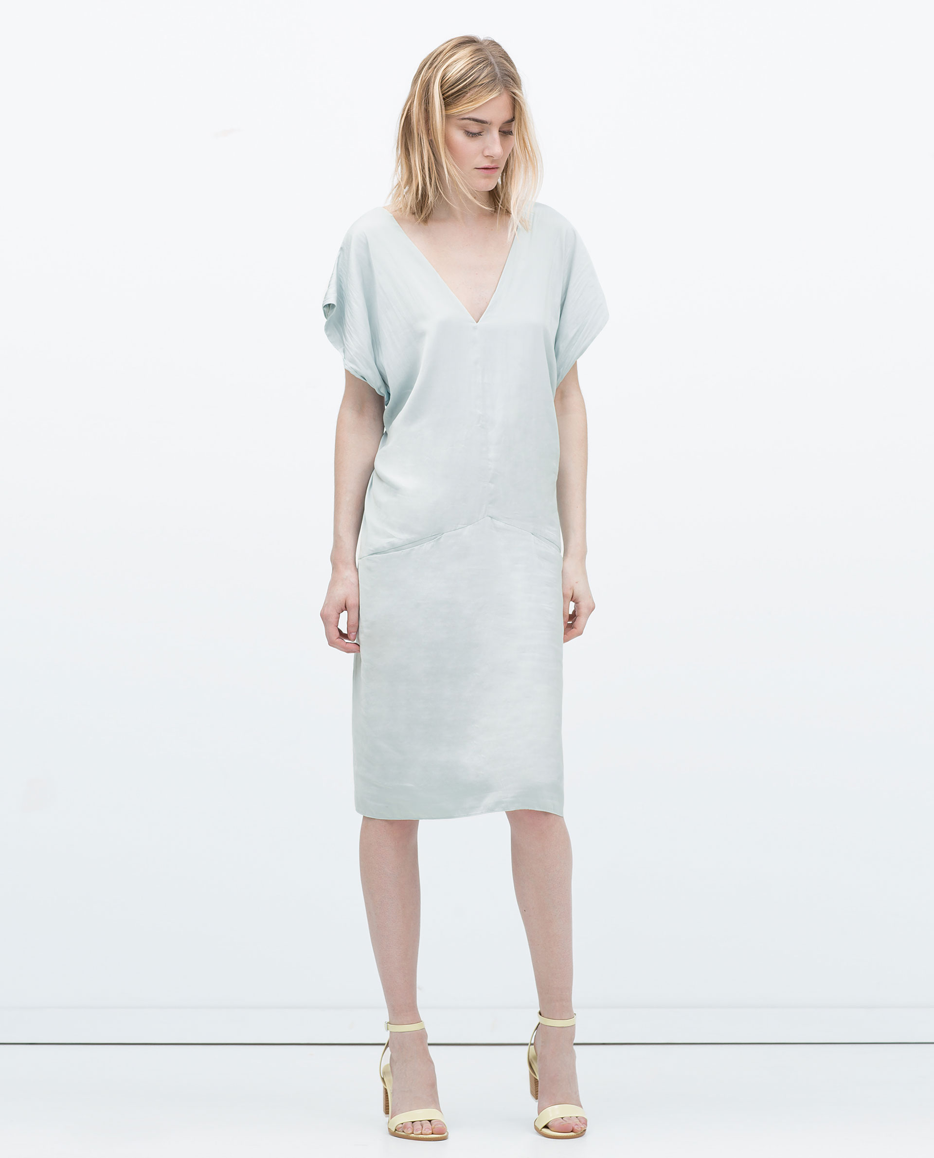 zara sea green dress