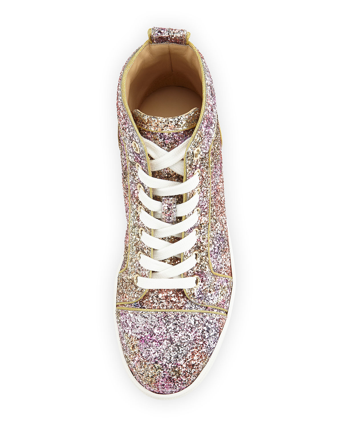 Christian louboutin Bip Bip Glitter Aquarium High-top Sneaker in ...