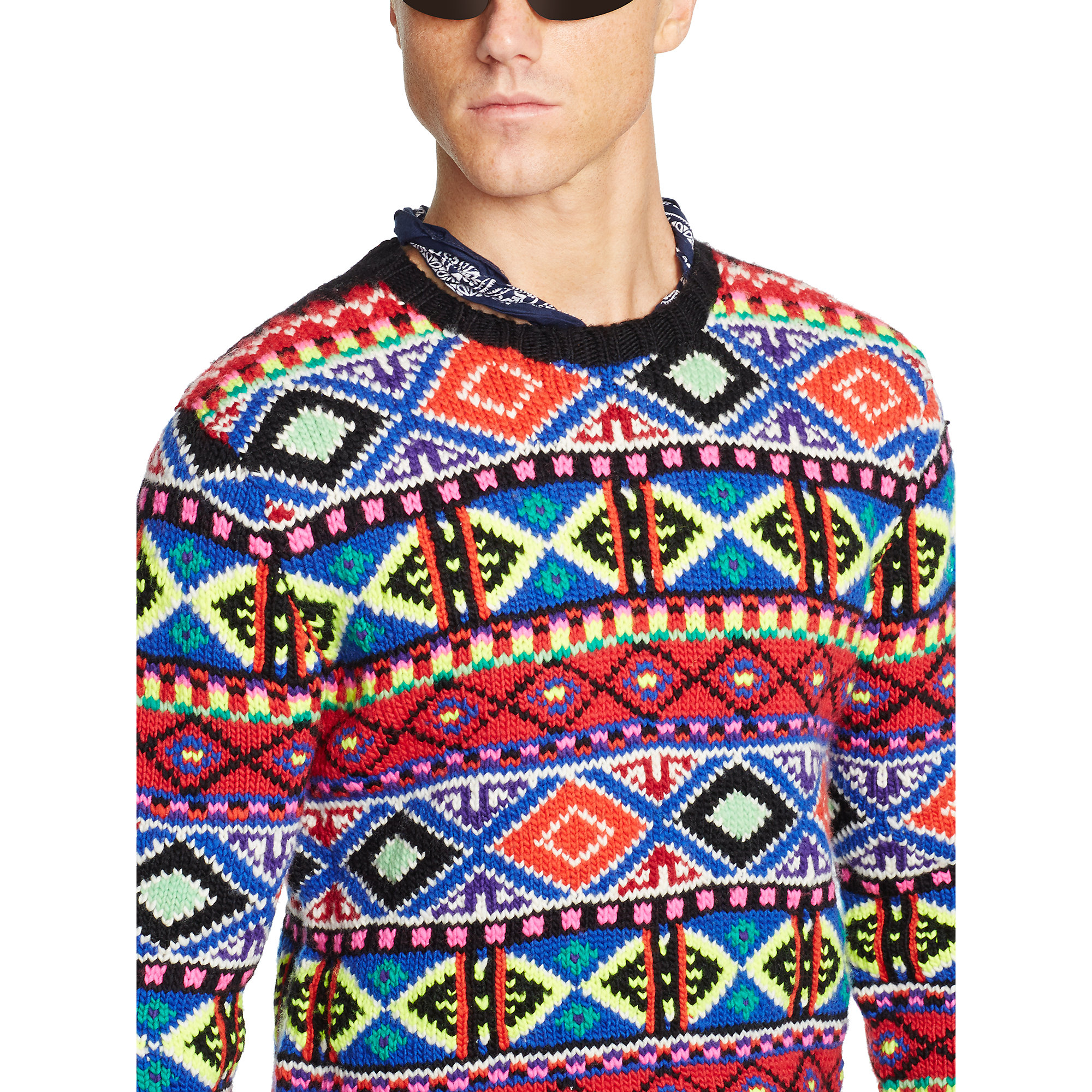 Polo ralph lauren Neon Fair Isle Sweater for Men | Lyst