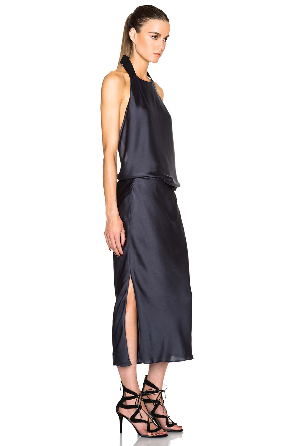Christopher esber block tee dress white navy Christopher esber block tee dress white navy