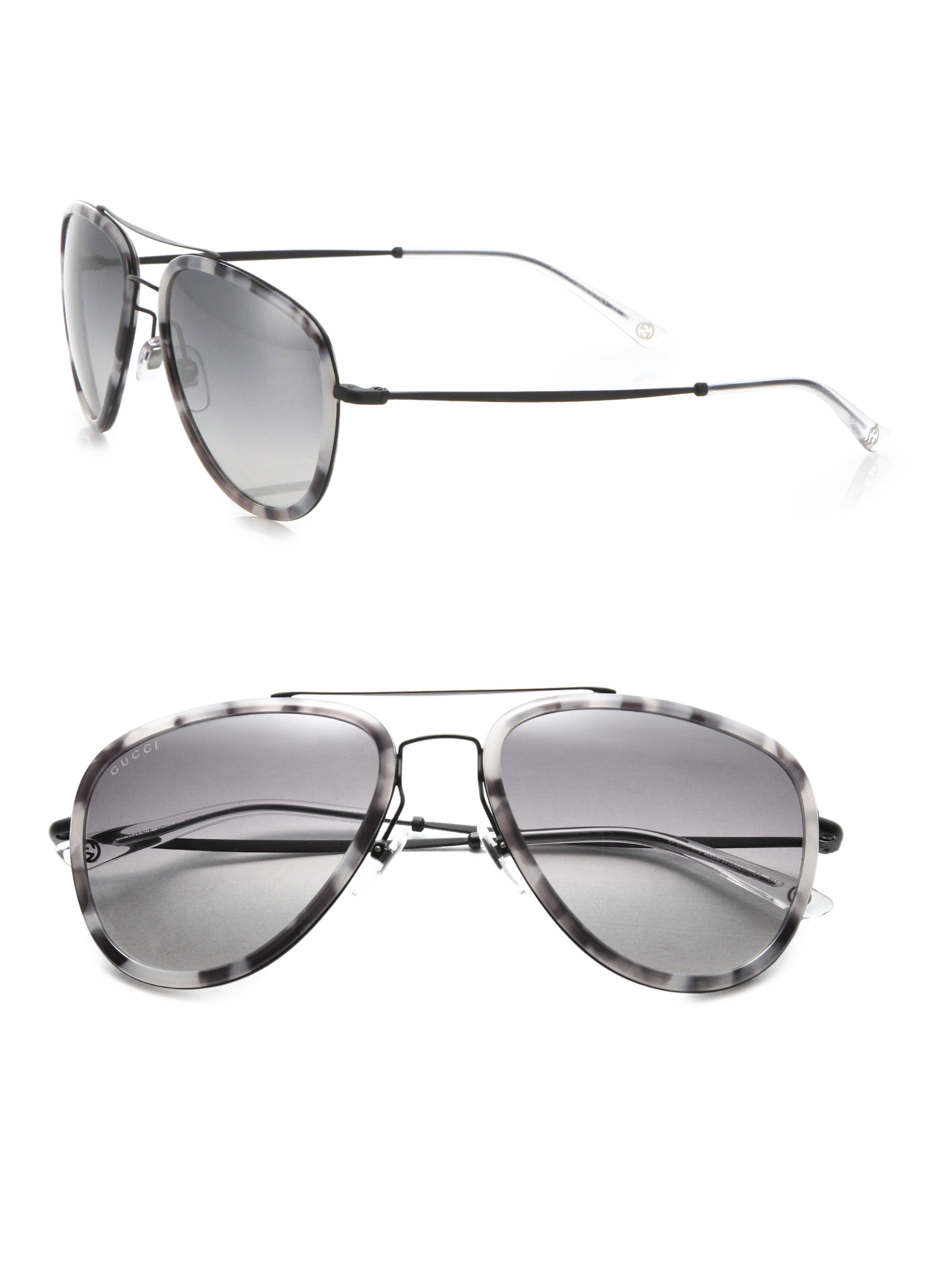 Gucci 57mm Aviator Sunglasses In Gray Grey Lyst