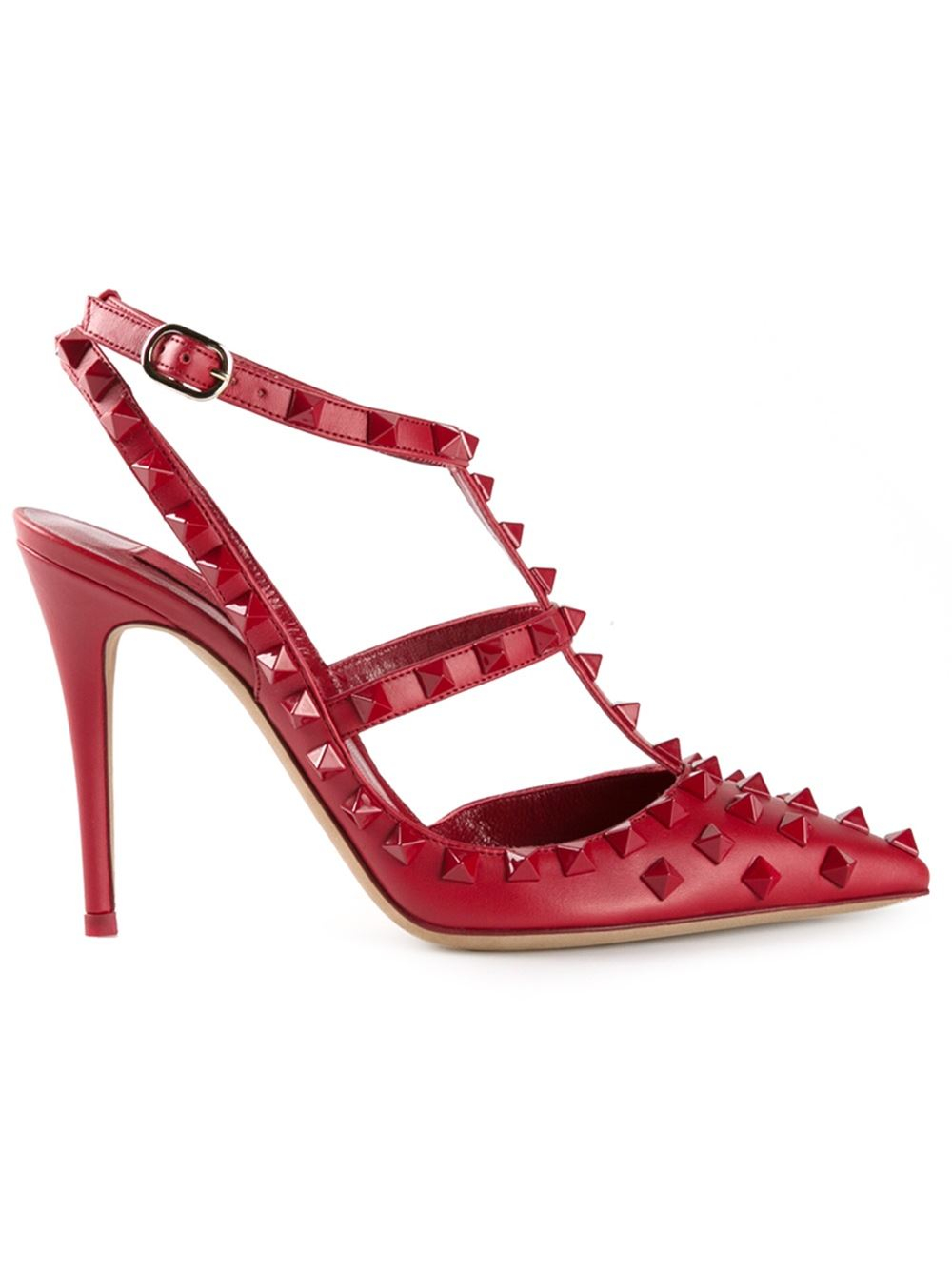 Valentino Rockstud Rouge Pumps in Red | Lyst