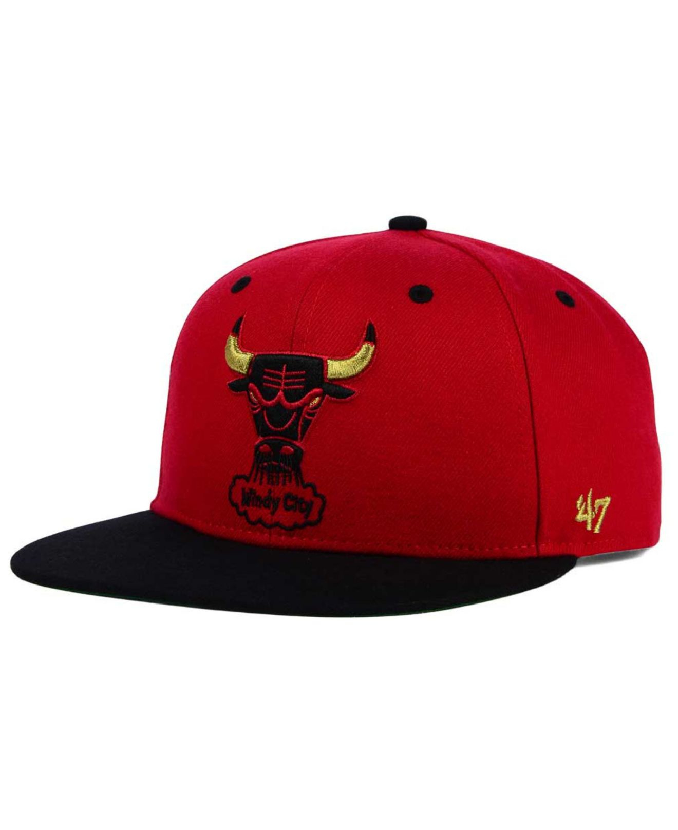 Lyst - 47 Brand Chicago Bulls Gold Rush Snapback Cap in Black for Men