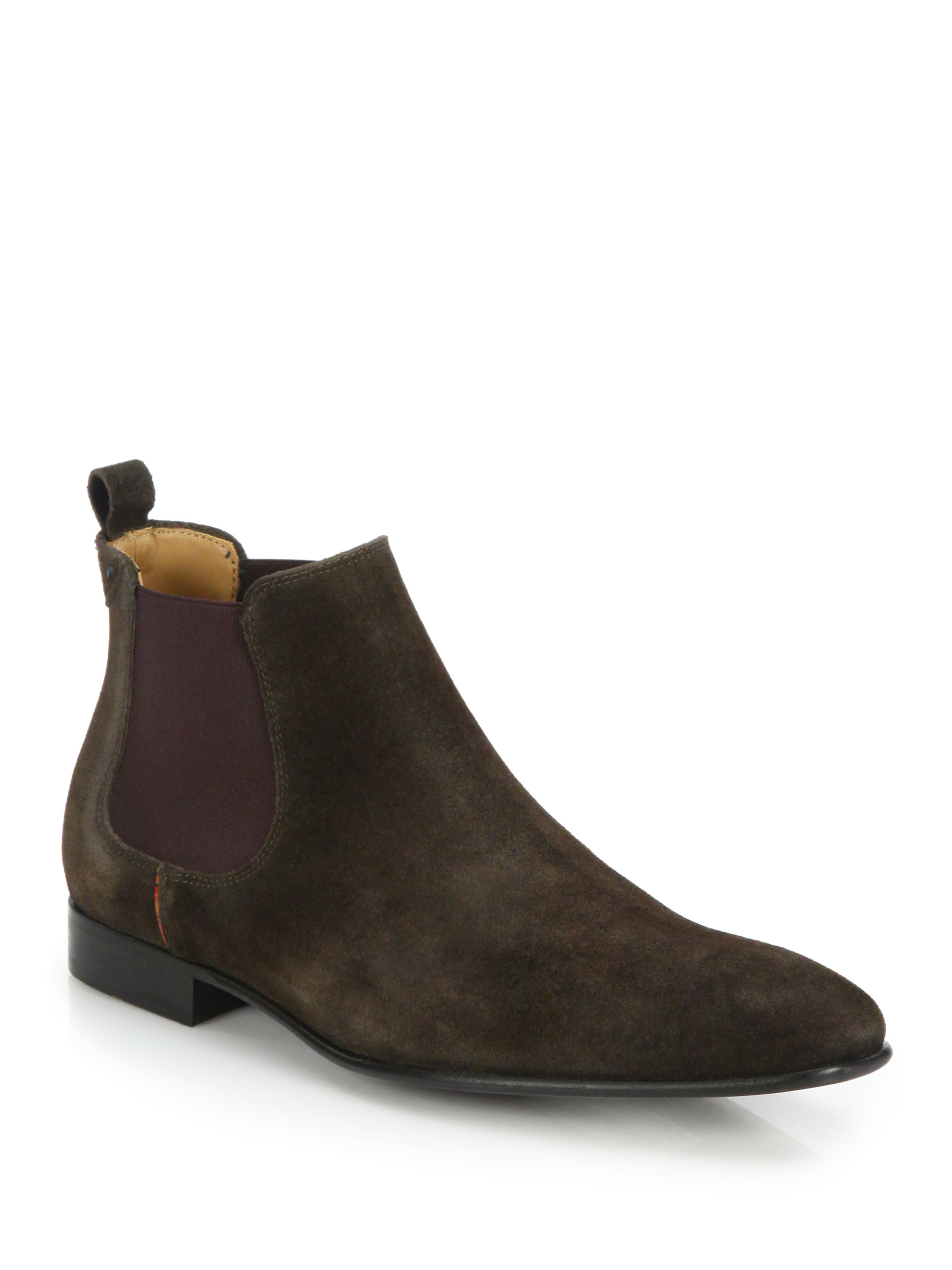 Paul smith Falconer Suede Chelsea Boots in Brown for Men | Lyst