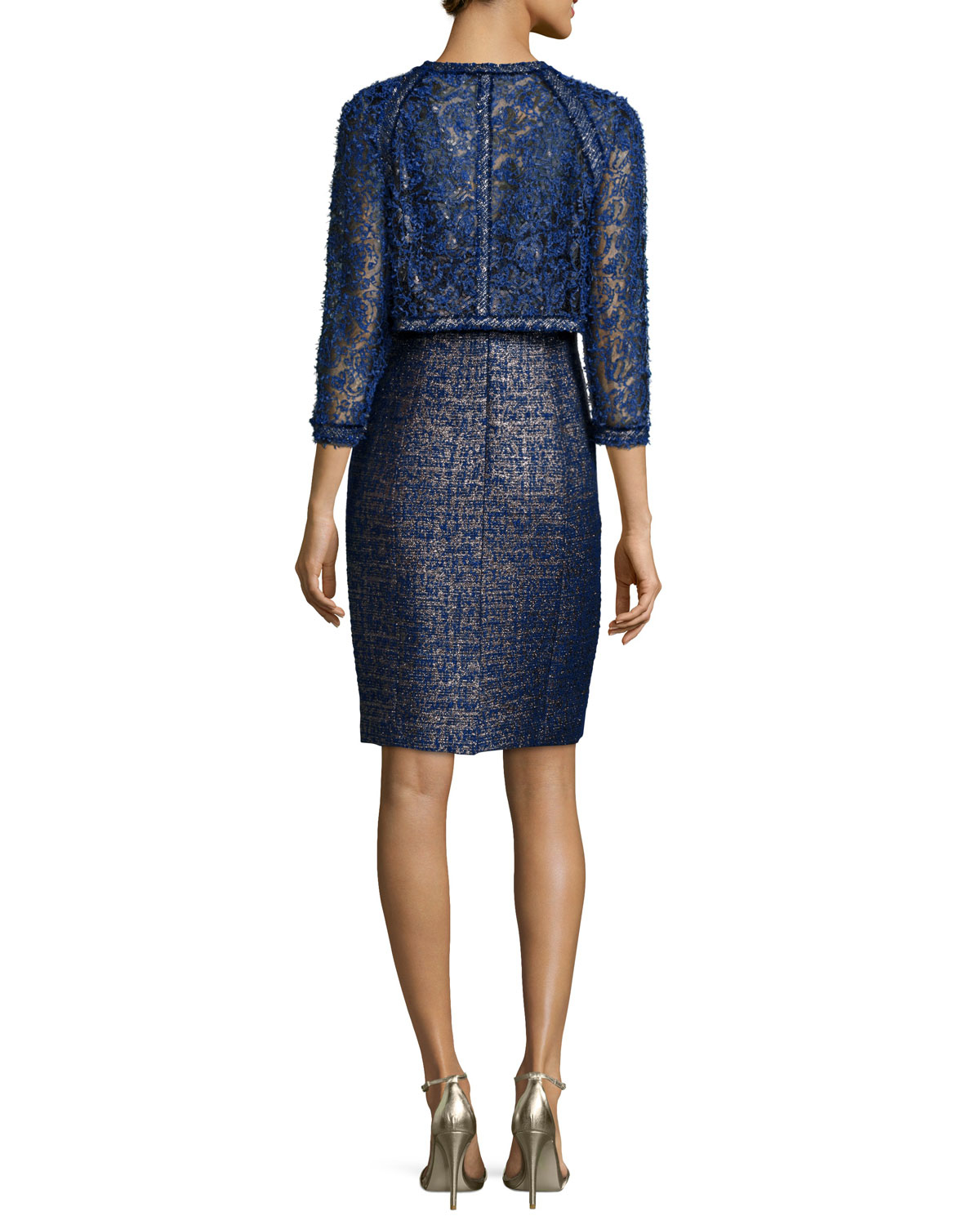 Kay unger Cocktail  Dress  and Jacket  Set  in Blue Lyst