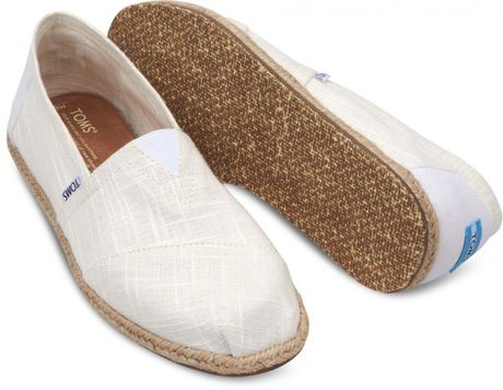 Toms White Linen Mens Classics in White for Men | Lyst