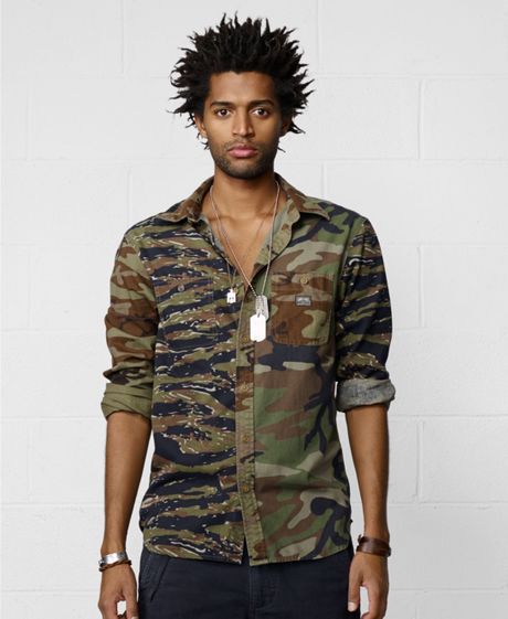 Denim & Supply Ralph Lauren Patched Camouflage Sport Shirt in ...