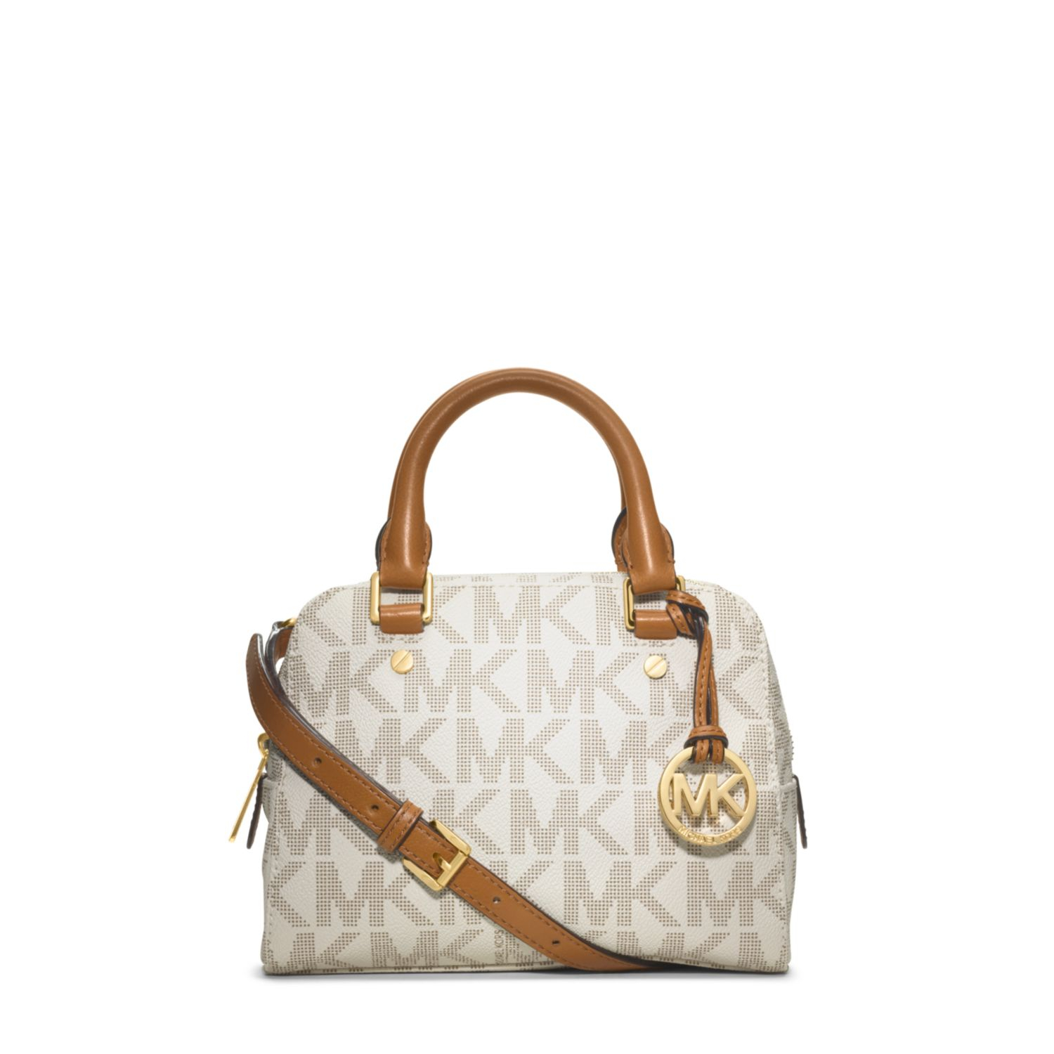 Lyst Michael Kors Jet Set Travel Logo Small Satchel In White Gallery