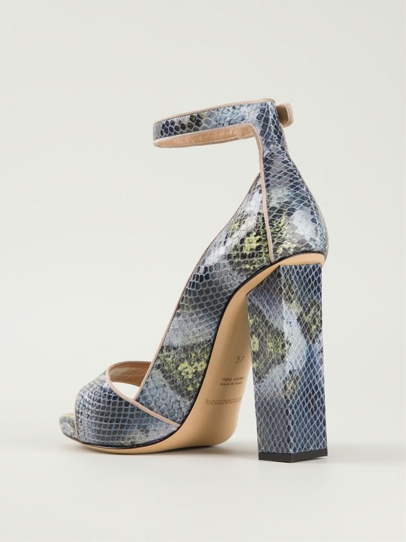 blue snakeskin heels