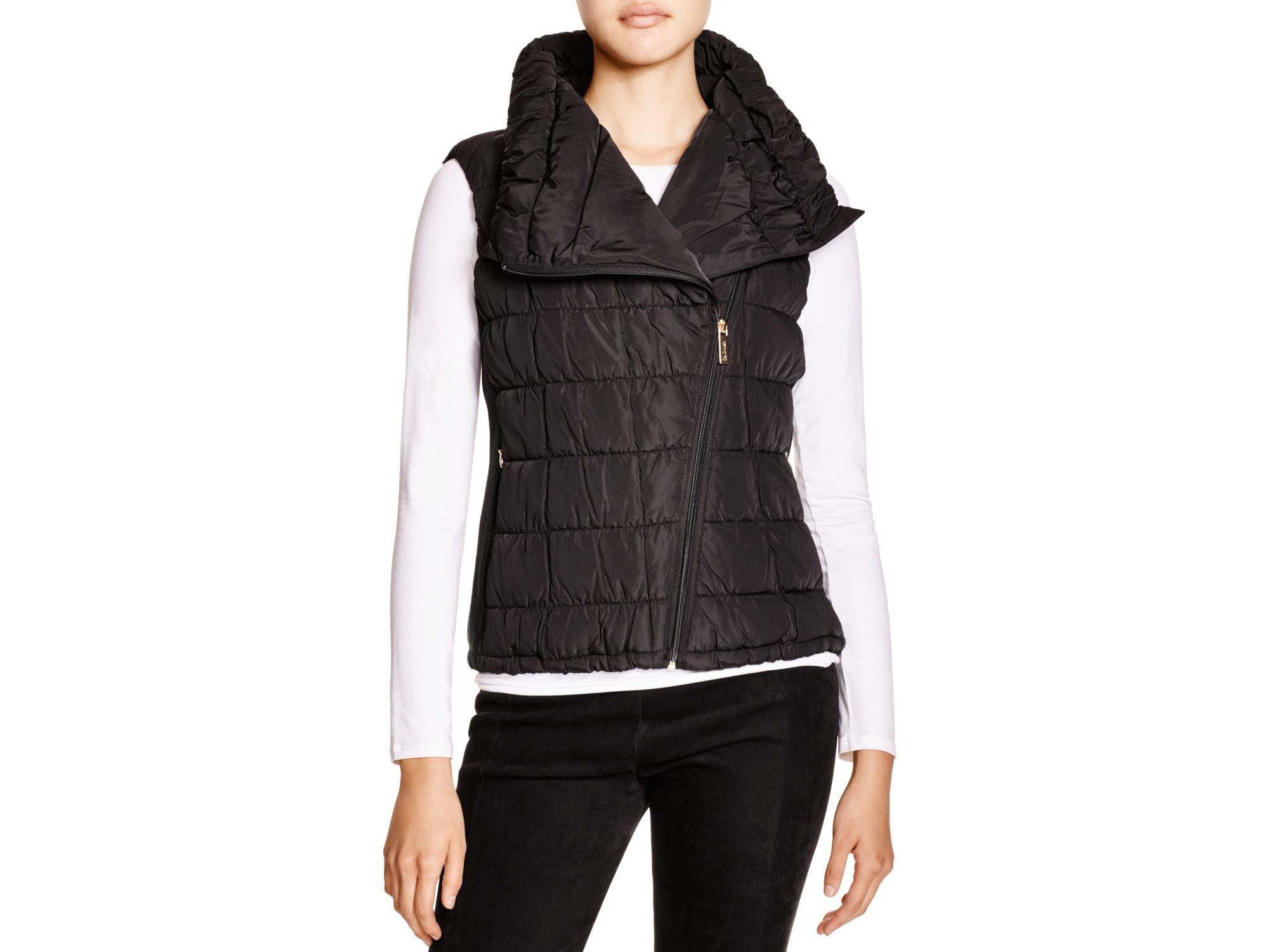 Lyst Calvin Klein Asymmetric Puffer Vest in Black
