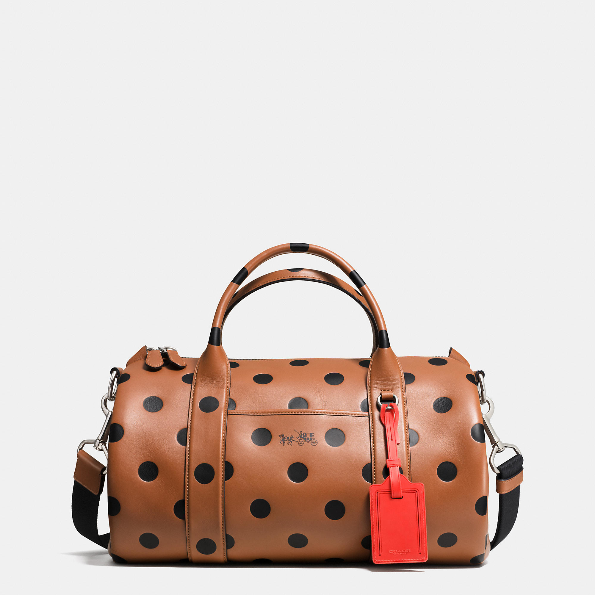 Lyst - Coach Small Barrel Bag In Saddle Dot Leather in Brown