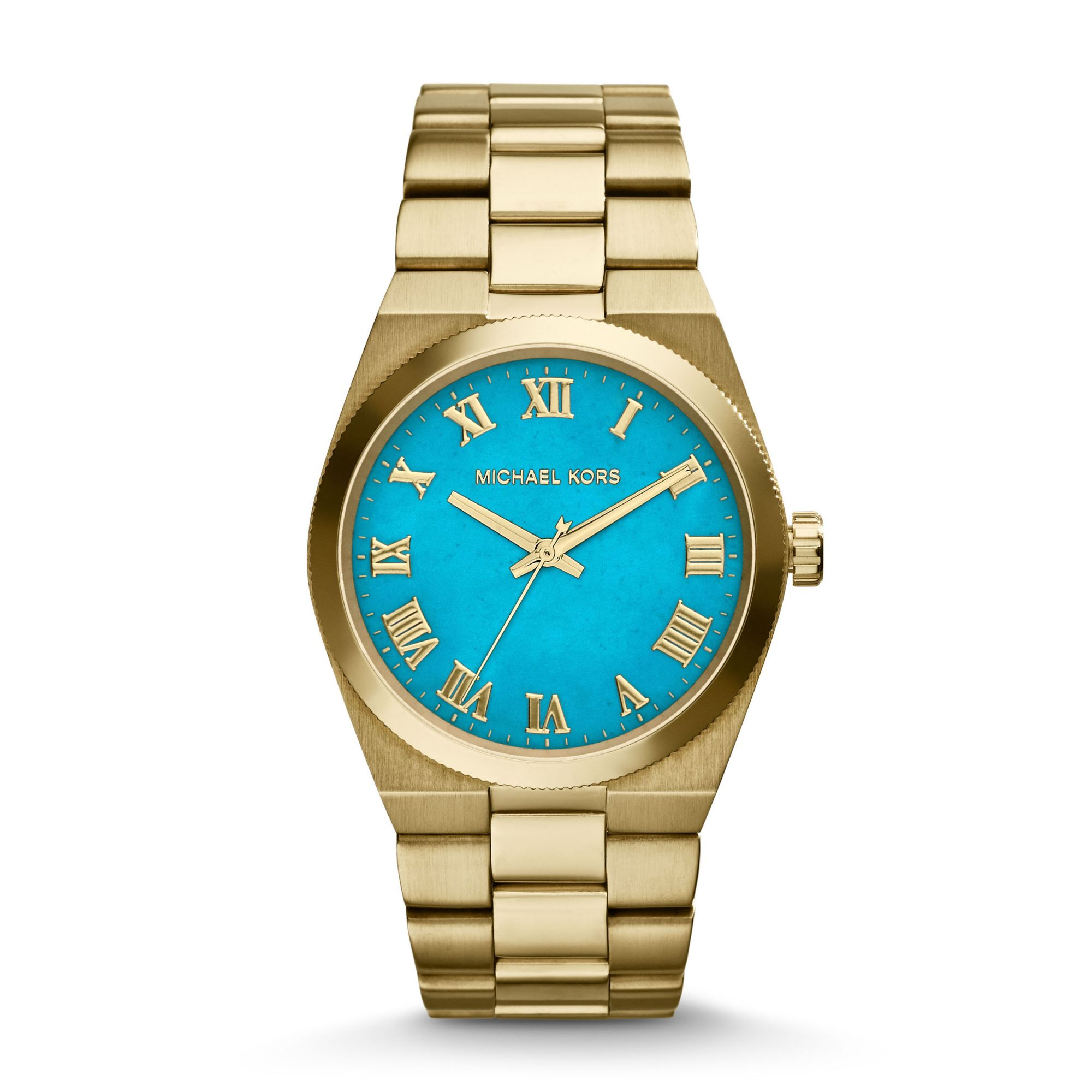 Lyst Michael Kors Channing Turquoise And Goldtone Watch in Blue for Men