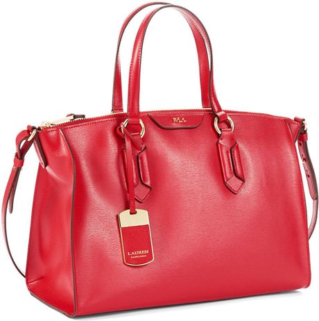 Lauren By Ralph Lauren Tate Large Handbag in Red | Lyst