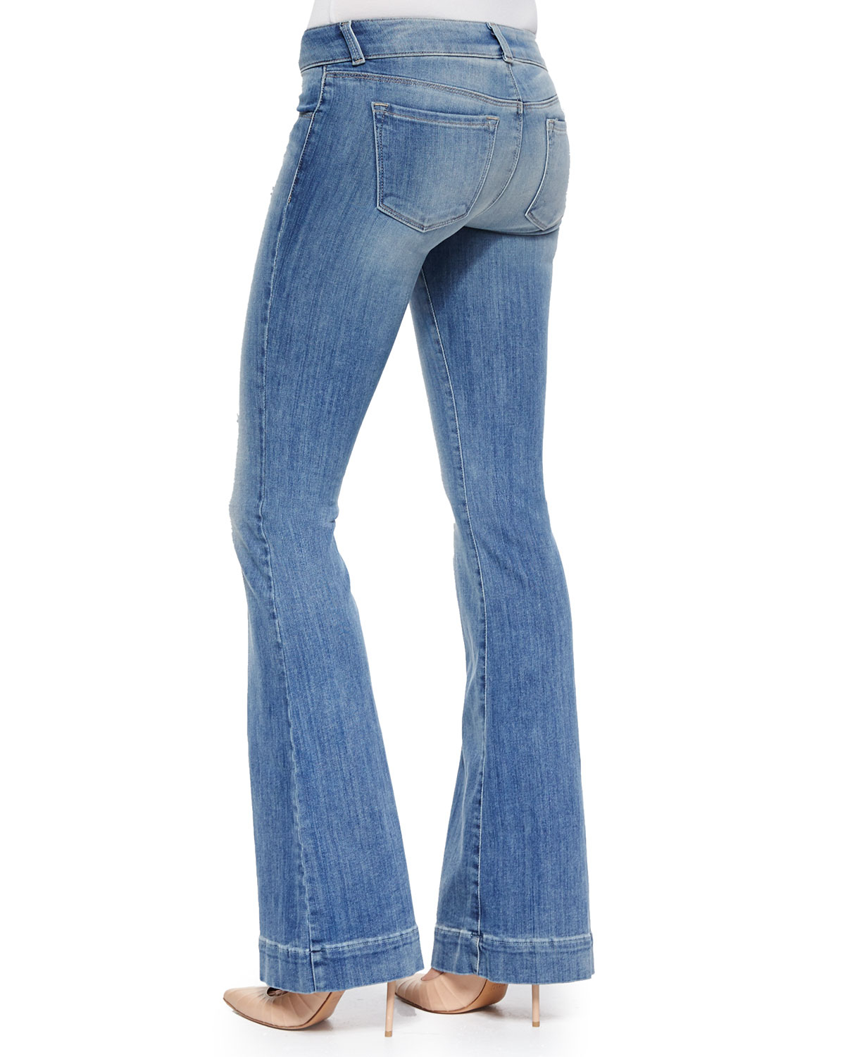 J brand Love Story Faded Distressed Flare Jeans in Blue (MESMERIZE) | Lyst