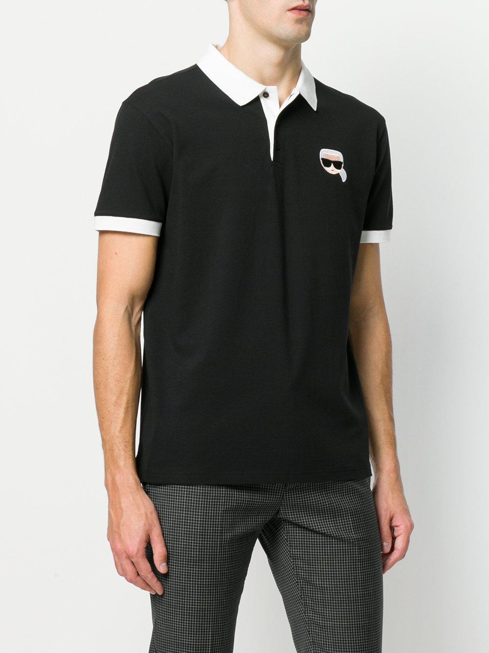 Karl Lagerfeld Karl Ikonik Polo Shirt in Black for Men - Lyst