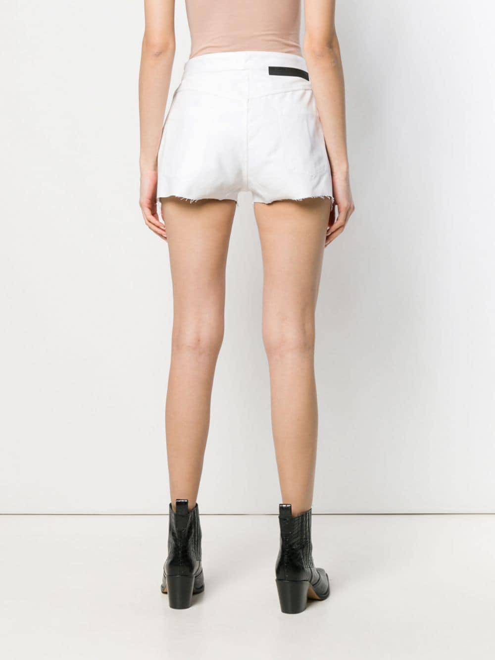 Unravel Project Cotton Reverse Lace-up Shorts in White - Lyst