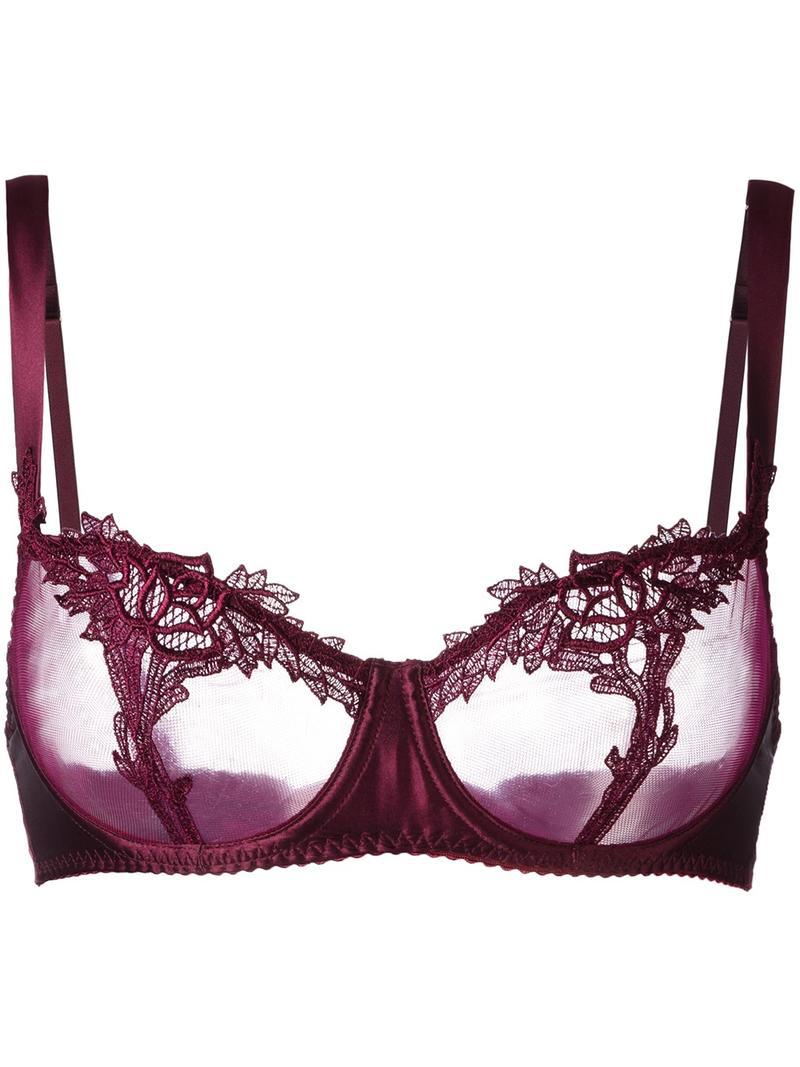 Lyst - Fleur Of England Balcony Bra in Purple