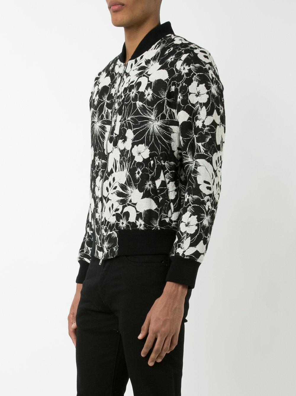 Lyst - Levi'S Floral Print Bomber Jacket in Black for Men