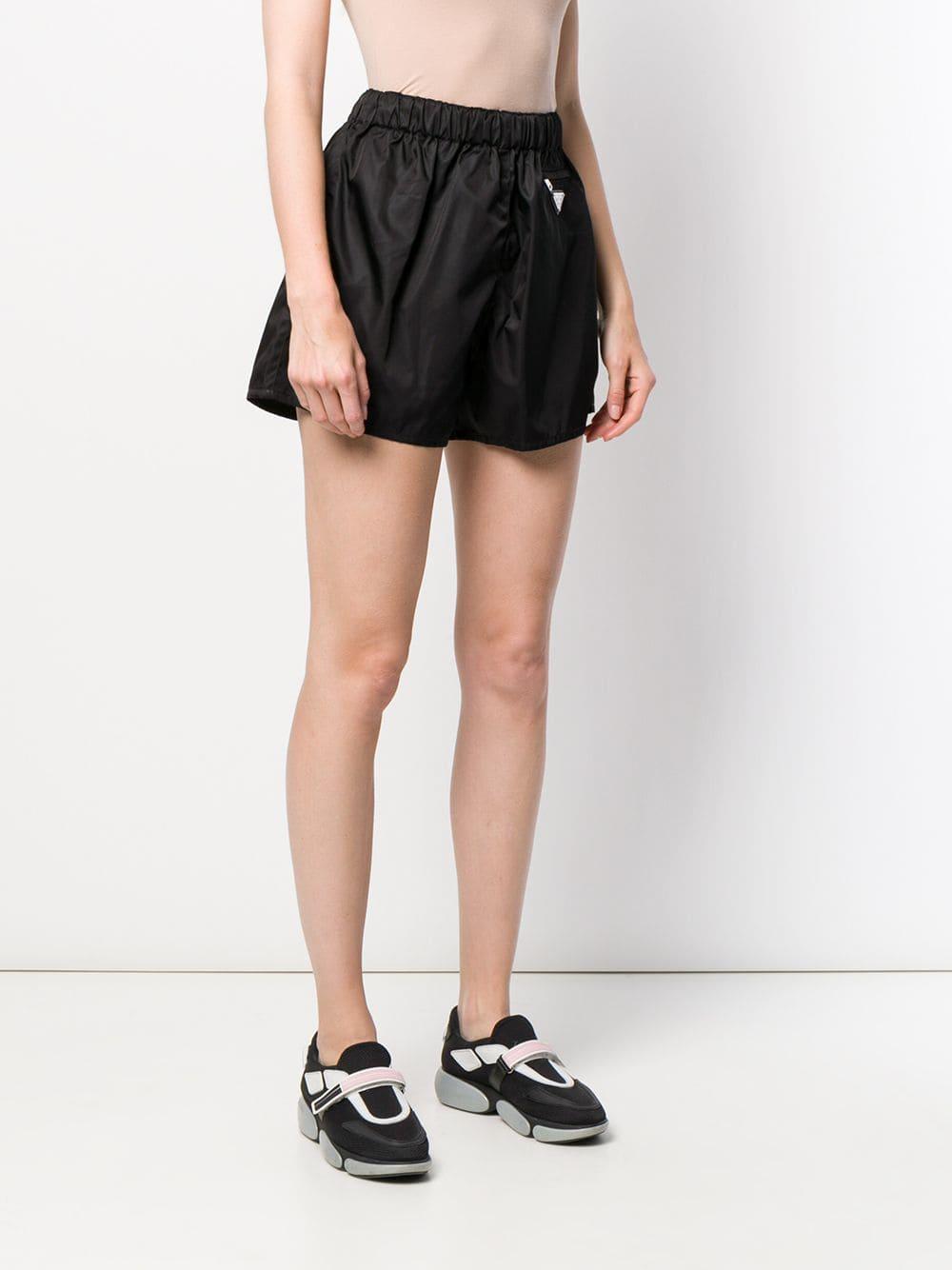 Prada Elasticated Waistband Shorts in Black - Lyst