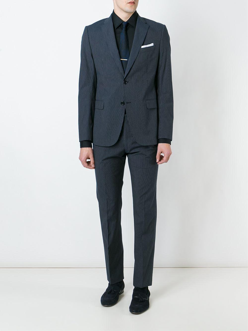 Lyst - Armani Pinstripe Classic Suit in Orange for Men