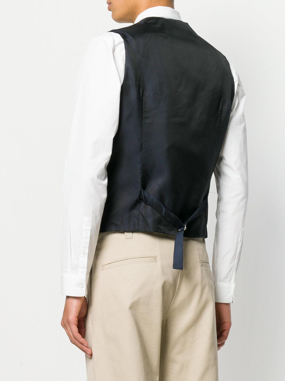 navy pinstripe waistcoat