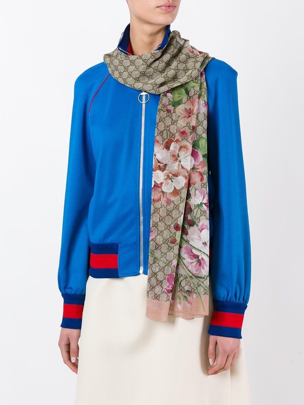 Gucci Interlocking GG Floral Scarf in Pink Lyst