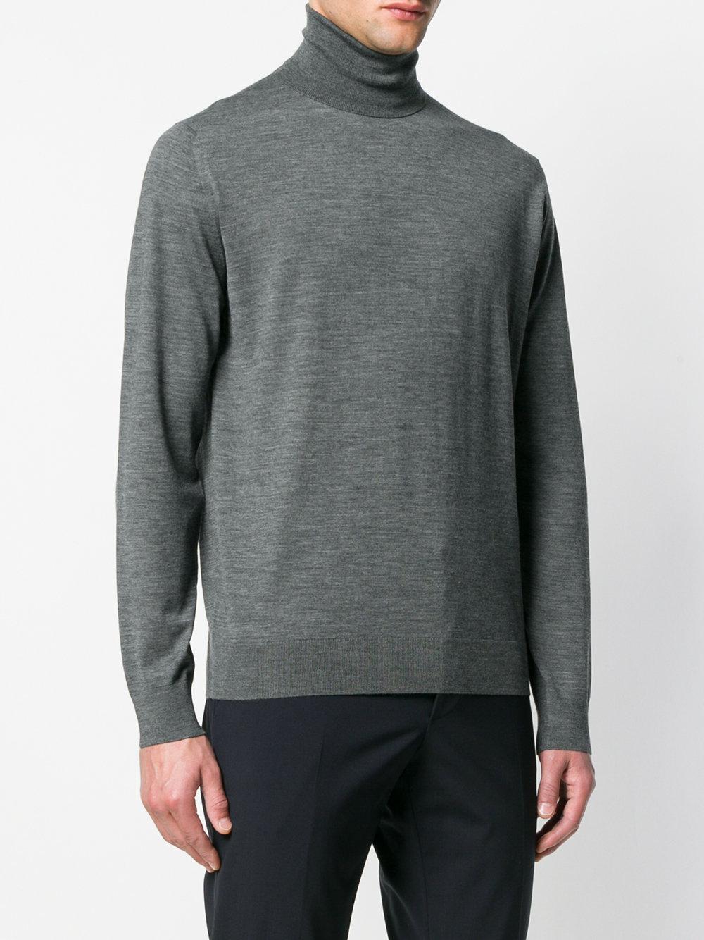 Prada Wool Classic Polo Neck  in Grey Gray for Men Lyst