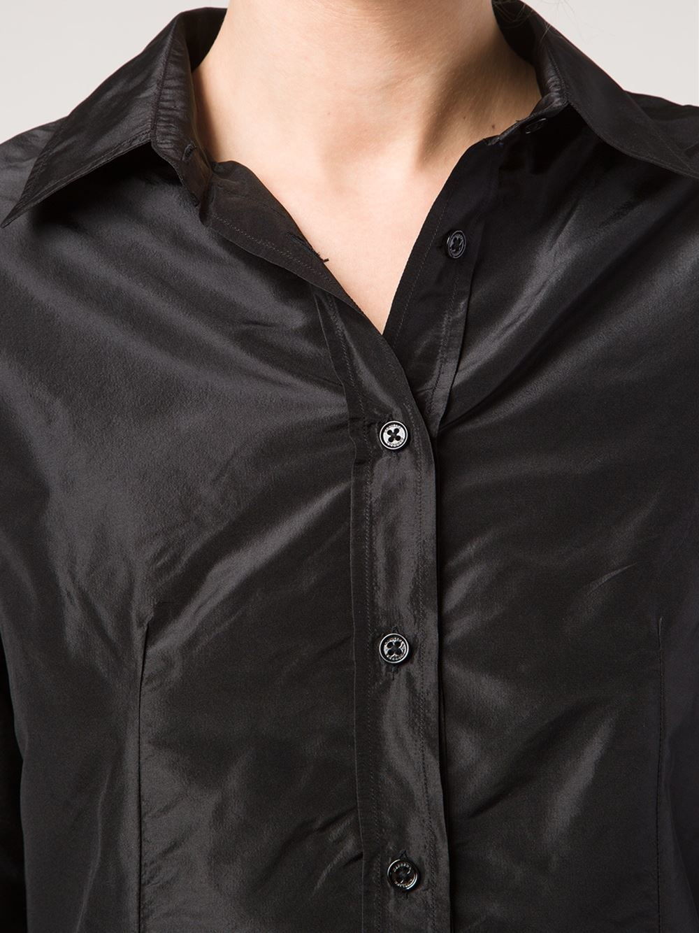 Lyst - Carolina herrera Cropped Shirt in Black