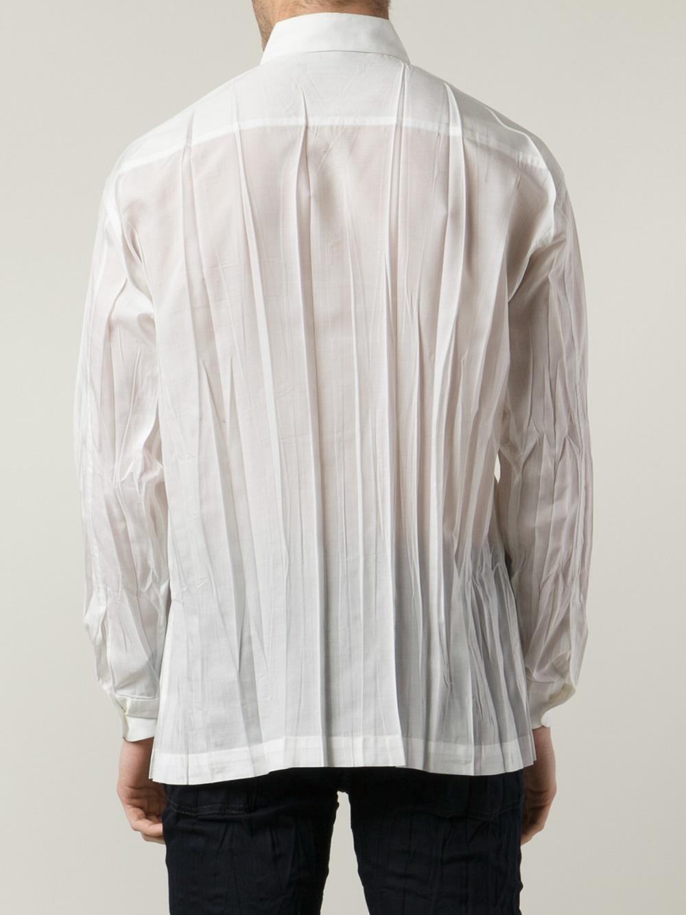 Lyst - Issey Miyake Wrinkle Shirt in White for Men